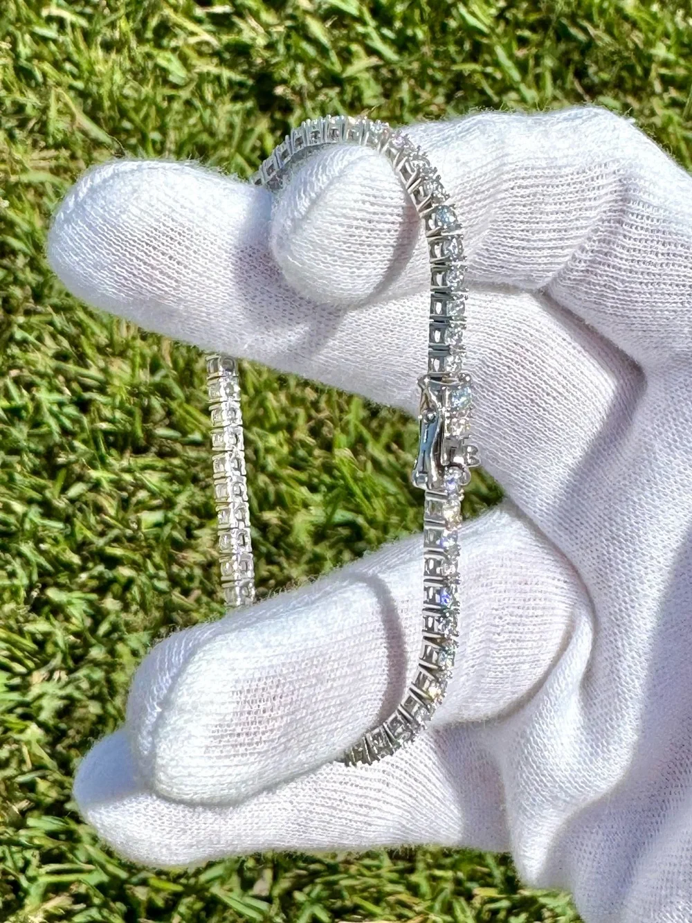 925 Silver, 5.6CTW Moissanite Tennis Bracelet